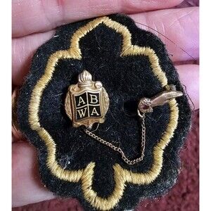 VTG ABWA American Business Women Association Membership Lapel Pin Brooch Gold